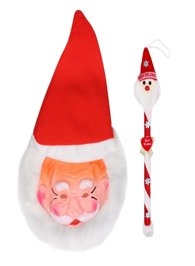 BAAL Santa Claus Mask With Stick For Kids and Adults - Image 1